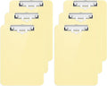 Hongri Plastic Clipboard with Pen Holder, Yellow 8.5x11 Letter Size Clip Board for Classroom, Office, Students, Nurses and Women, Low Profile Clip, Size 12.5 x 9 in(Pack of 6)