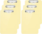 Hongri Plastic Clipboard with Pen Holder, Yellow 8.5x11 Letter Size Clip Board for Classroom, Office, Students, Nurses and Women, Low Profile Clip, Size 12.5 x 9 in(Pack of 6)