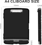 Plastic Clipboard with Storage, 8.5 x 11 Storage Organization Box Side-Opening, Heavy Duty Clip Board with Pen Holder and Paper Folder for Nurses, Teachers, Office & School Supply, Black