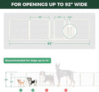 FXW Dog Gate Extra Wide Designed for Indoor Use, Adjustable Width Up to 92-inch Wide (24" H 4 Wire Panels for Puppies and Small Dogs), Black