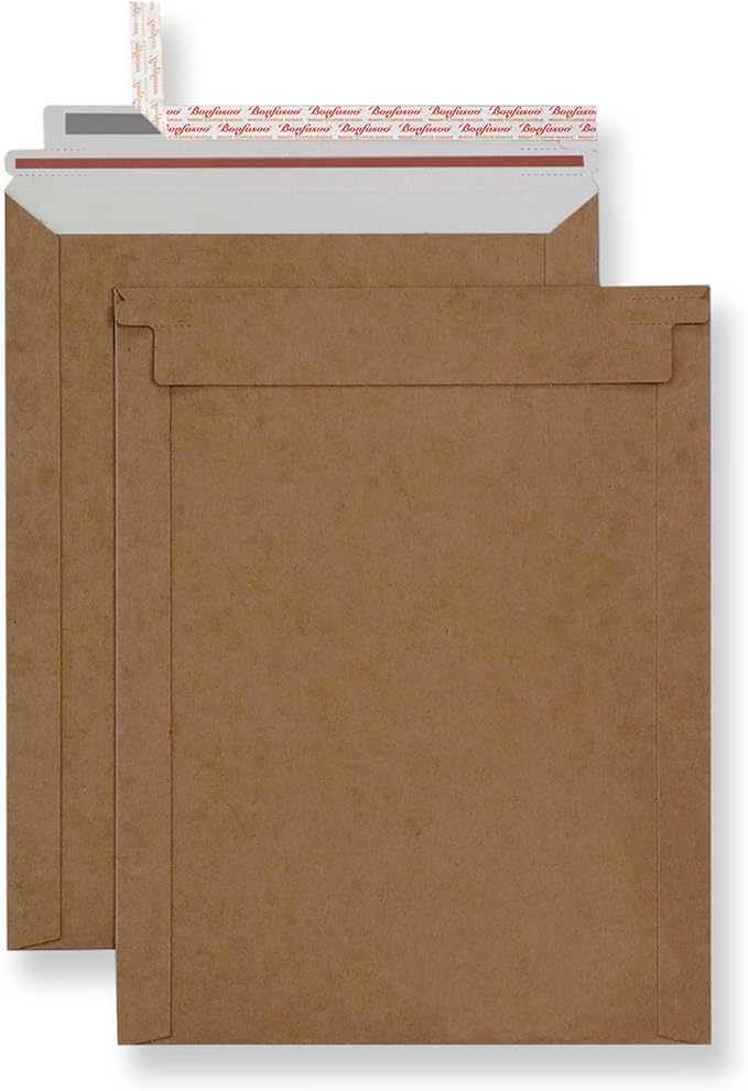 Rigid Mailers 30 Pack 6.25 x 8.25 inches Brown Self Seal Stay Flat Bulk Cardboard Kraft No Bend Mailers Peel and Seal for Document Photos Pictures Papers Files CD