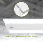 ASD LED Linear High Bay Light Fixture, Commercial Shop Lighting | 3CCT, Dimmable, Power Adjustable, DLC Premium, UL Listed | 220W 34000LM 3500-5000K 200-480V | Warehouse, Garage, Workshop Lamp | White