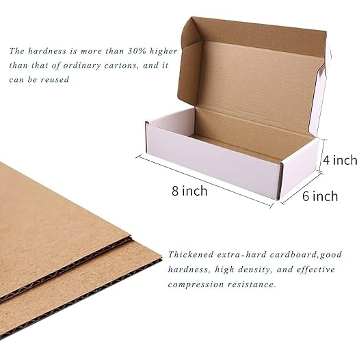Shipping Boxes, 8"x6"x4" Which is Anti-Impact Come with Exquisite Sealing Label.Suitable E-Commerce Packaging, Shipping Packaging.