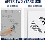 TSJ OFFICE Glass Dry-Erase Board - 48 x 36 Inches Wall Mounted Magnetic Whiteboard, Large Frameless Glass White Board for Office, Home & School, Gray