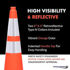 190 Pack 28" Inch Orange Traffic Safety Cones with Dual Reflective Collars - High Visibility Industrial Pylons Traffic Cones for Road, Parking Lots, Driving, Construction