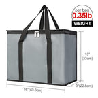 Bodaon 4-Pack Soft Cooler Bag Insulated, X-Large Collapsible Grocery Shopping Tote Bags for Food Delivery, Portable Softside, Insulated Pizza Delivery Bag, Dark Gray