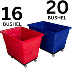 Commercial 20 Bushel Utility Cart with Steel Base, Poly Box Basket Truck, Laundry Cart, and Rolling Trash Bin, 51.5-Inch x 35.5-Inch x 36-Inch, 1000 Pound Weight Capacity, Black