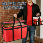 Cooler Insulated Food Delivery Bag & Drink Carrier with Hard Bottom, XXX-Large Grocery Catering Travel Thermal Frozen Carrier, Pizza Bags for Doordash/Uber Eats, Cold Warmer Accessories for Door Dash