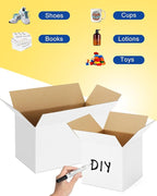 40-Pack-Small-Shipping-Boxes-9x6x4, Corrugated-Cardboard-Boxes-for-Packaging-Small-Business, White-Boxes-Mailers