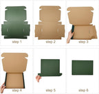 25 Pack Corrugated Packaging Box Mailers Shipping, Green Recyclable Cardboard Small Gift Mailer Boxes for Shipping Packaging Craft Gifts Giving Products, Green (9 x 6 x 2 Inch)