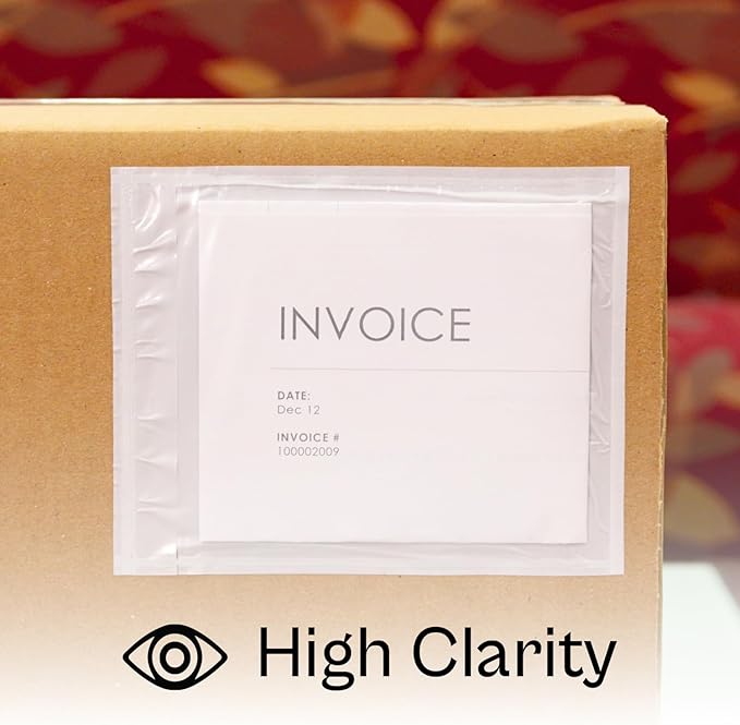 PSBM 2,000 PCS 5.12 x 8 Inch Clear Self-Adhesive Packing List Envelopes, Plastic Shipping/Mailing Pouch Enclosed Bags for Packing Slips Invoice Label
