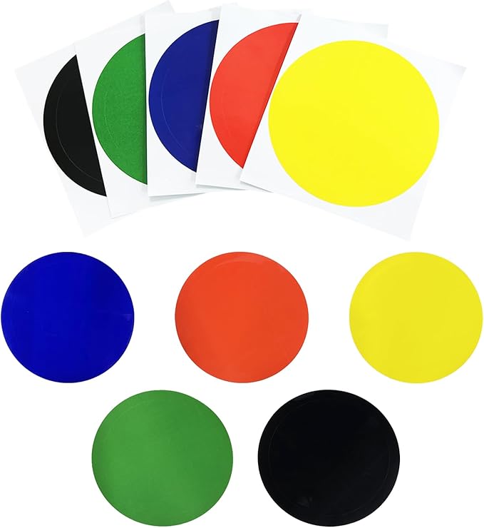 5inch Colored Moving Large Round Labels-20PCS Circle Labels Dots Stickers,Organizational Storage Markers for Moving,Nursery School,Office,Garage & Yard Sale 5 Colors (20pcs-5 Colors-5inch)