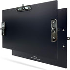 Three Black Clip Aluminum 11x17 Clipboard Metal Stainless Hangable Clipboards Art Pen Holder Extra Large Clip Board for Business Medical Professionals Workshop (Black, A3-3Clip)