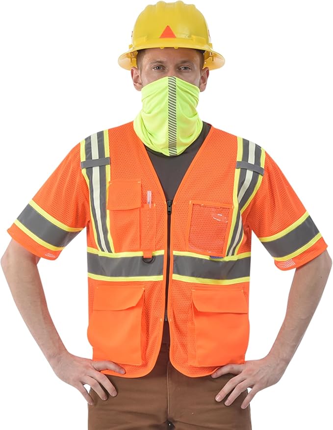 AYKRM 11 color High Vis Reflective Safety Vest for Women Men Security Pocket Zipper
