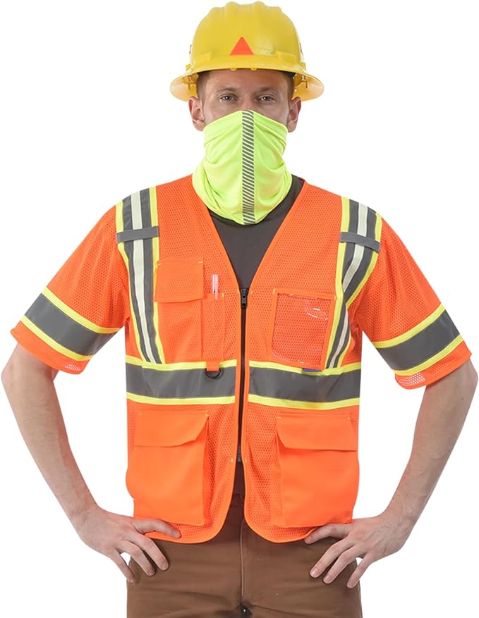 AYKRM 11 color High Vis Reflective Safety Vest for Women Men Security Pocket Zipper