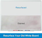 White Board Paper, 8x4 ft Dry Erase White Board Sticker, Peel and Stick Whiteboard, Dry Erase Paper Roll with Adhesive Backing, Extra Large, Super Sticky, No Ghost, 3 Markers