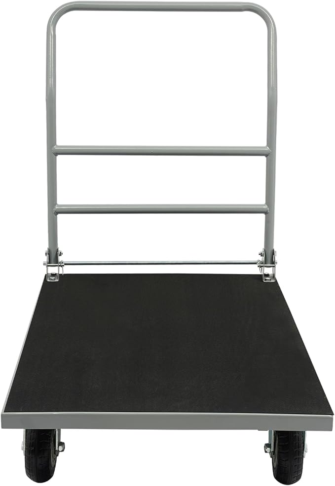 Heavy Duty Foldable Platform Truck Cart with 4 Wheels,36'' L x 24'' W Steel Rolling Flat Cart Push Cart Dolly Large Hand Truck Dolly 2200LBS Capacity Moving Hand Dolly for Groceries,Garage,Warehouse
