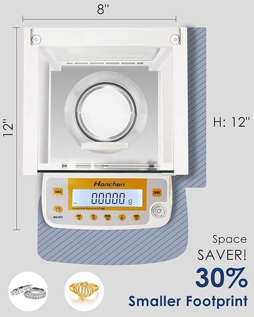 Hanchen Electronic Analytical Balance, 0.1mg 220g Precise Digital Scale for Lab Pharmacy Chemical Plant Jewelry Store 220g/0.0001g