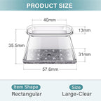 24 Pcs Chair Leg Floor Protectors Rectangle, Silicone Felt Furniture Leg Pads Caps Covers for Hardwood Floors (Fit Perimeter 5" to 5‑7/8")