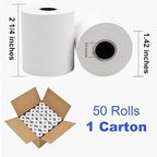 50 Rolls 2-1/4'' X 50' Thermal Receipt Paper - Fits 58mm Thermal POS Printer, Credit Card Machines