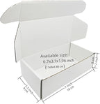 7x3.5x2 inch Small White Mailers Boxes Recyclable Corrugated Gift Box for Packaging Shipping Set of 10