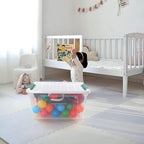 6-Pack Clear Plastic Storage Boxes, 35 L Plastic Storage Bins with Lids