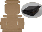 50 Pack 4x4x1 Inches Small Shipping Boxes, Black Corrugated Cardboard Boxes, Moving Mailing Packing Box