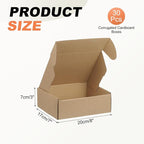 PATIKIL 8 x 7 x 3 Inch Shipping Boxes, 30 Pack Hard Corrugated Cardboard Box Cute Carton Boxes Literature Mailer for Mailing Packaging Small Business Gift Storage, Brown