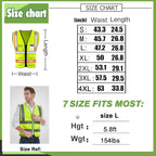 YOWESHOP High Reflective Visibility Safety Vest Custom Your Logo Safety Workwear with Reflective Strips and Pockets