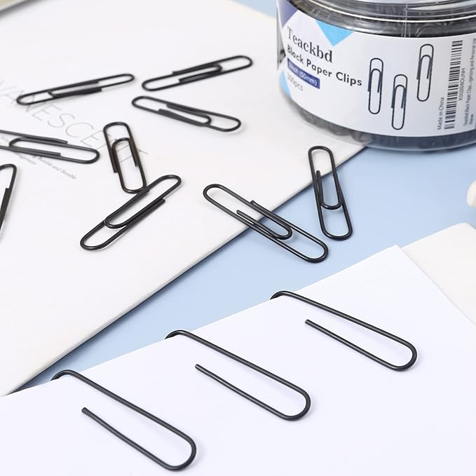 300Pcs Large Paper Clips,2 Inch Paper Clip,Jumbo Paperclips Great for Office Supplies, School(Black)