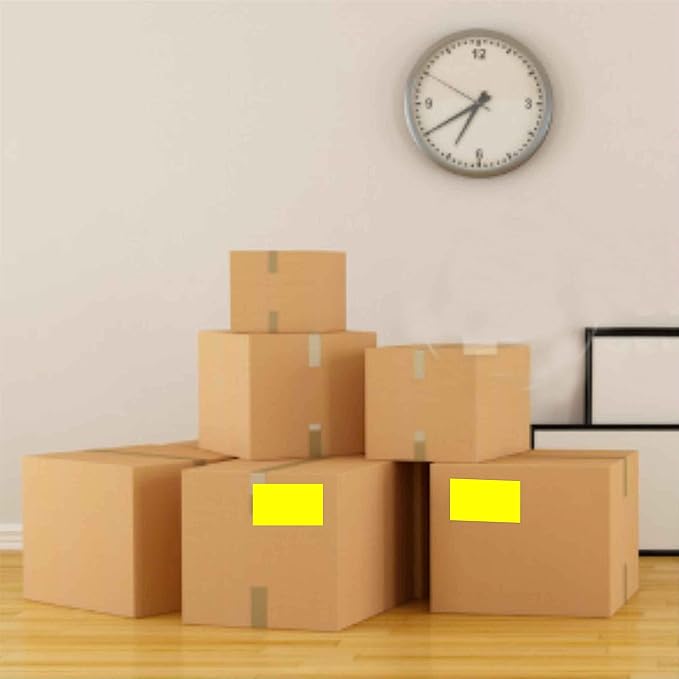 PARLAIM 3 x 5 inch Rectangle Sticker Labels, 250PCS Adhesive Color Coding Stickers for Moving Box Inventory Label, Fluorescent Yellow