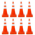 BATTIFE 24 Pack Traffic Safety Cones 28 Inches with Reflective Collars, PVC Orange Construction Cone for Traffic Control, Driveway Road Parking