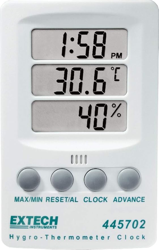 Extech 445702 Indicator Relative Humidity/Temperature with Clock