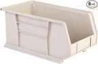 Hudson Exchange 15" x 8" x 7" (6 Pack) Plastic Stackable Storage Bin and Hanging Container, Stone