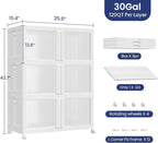 360Qt Large Stackable Storage Bins with Lid, 90Gal Plastic Closet Organizer and Storage Box with Wheels, Collapsible Storage Cabinet with Clear Door for Home Kitchen Office Dorm, 3Pack White