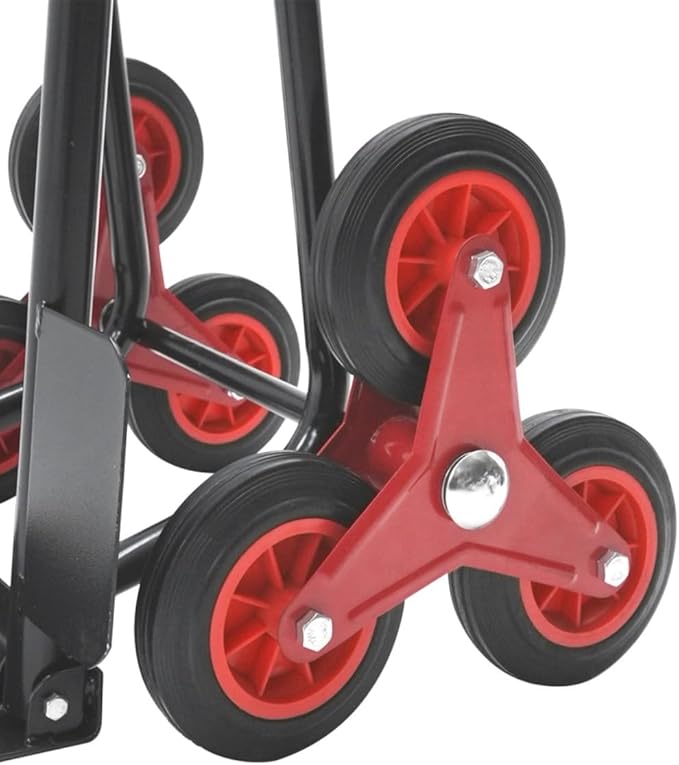 Folding Stair Climbing Dolly, 330 Lb Capacity Manual Truck Heavy-Duty Stair Climbing Hand Truck Trolley with Telescoping Handle and 6 Wheels