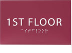 6" X4" 1st Floor Sign - ADA Compliant Tactile Graphics Grade 2 Braille Text Wall Sign| Directional Assistance, Floor Number Sign for Office, Schools, Hospitals, Apartments