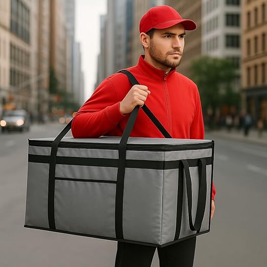 2 Pack XXXL Gray Insulated Food Delivery Bag Cooler Bags Keep Food Warm Catering Therma Catering Cooler Bags Keep Food Warm Catering Therma Catering Shopper Accessories hot