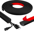 Cord Wall Cover, 118in Self-Adhesive Wire Covers for Cords on Wall, Extension Cable Hider for Floor, Mounted Tv, Home and Office Cavity 0.63" Wx0.31 H (Black)