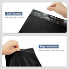 KKBESTPACK 500 Large Poly Mailers 10x13 Shipping Bags for Small Business – Self Sealing Package Envelopes Black