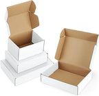 Assorted-Sizes-Shipping-Boxes-45-Pack: 6x4x3 & 7x5x2 & 9x6x2 Small-Shipping-Boxes-Mailers, White Corrugated-Cardboard-Boxes-for-Packing-Small-Business Mailing