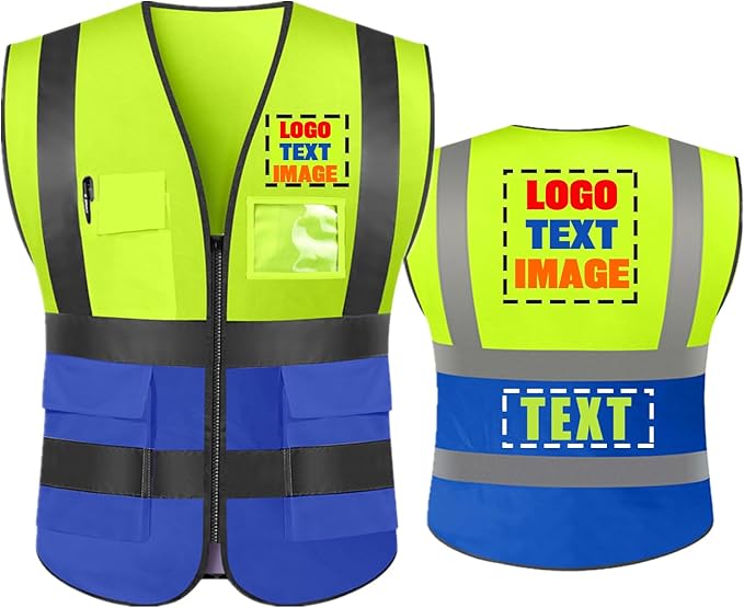 Personalized High Visibility Reflective Safety Vest Custom Your Text Protective Workwear Outdoor Work Vest