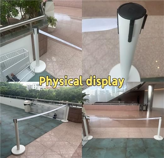 VIP Crowd Control Retractable Belt Stanchion Queue Safe Barrier, 35in Crowd Control Stanchions with 16.4ft Retractable Belts