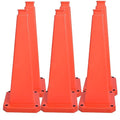 BESEA 6 Pack 28" Bright Orange Traffic Safety Cones with Weighted Base, High-Visibility Parking Cones for Driveways, Business Parking Lots, Garages, Indoor/Outdoor Use