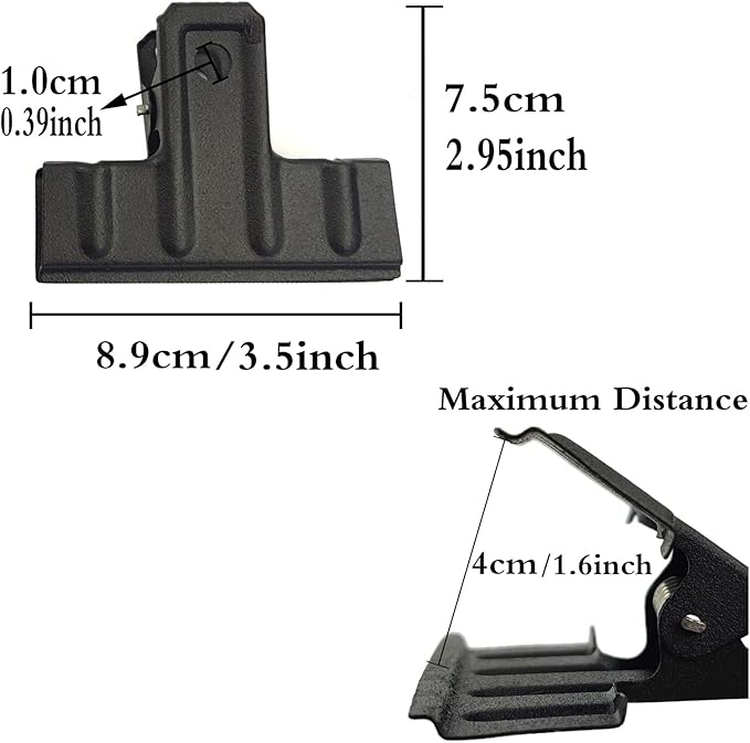 Locci Black Large Bull Clips,10 PCS Medium Binder 3.5 Inch Drawing Board Clips,Big Clip for Food Bags,Art,Office & Home Kitchen (88 mm)