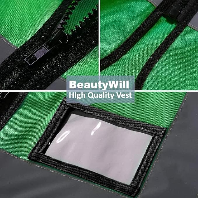 BeautyWill Custom Logo Safety Vest Class2 High Visibility Reflective Vest Breathable Construction Vest
