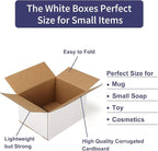 Shipping Boxes 5X4X3 Set of 40, White Corrugated Cardboard Box for Mailing Business Packaging