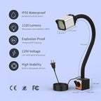 28LEDs Magnetic Light, 1320 Lumen 120v Flexible Gooseneck Work Light with Adjustable Magnetic Base for CNC MlilingDrill Press Sewing Machine Industrial Lighting, 12w