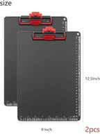 Clipboards with Pen Holder A4 Size 12.5x9 Inch Aluminum Protection Edge Clip Board for Classrooms, Offices, School, Doctor, Coaches [Upgraded Clip] (Black, 2 Pack)