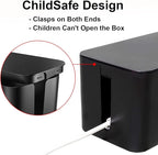 DUNCHATY 3 Pack Cable Organizer Box with Large, Medium, Small Cord Hider Box Safe ABS Material for Cover and Hide TV Wires, Computer, Router, USB Hub and Under Desk Power Strip&Cords